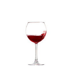 Wine collection - Splashing red wine in a glass. Isolated on white background