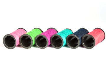 colored spools of threads