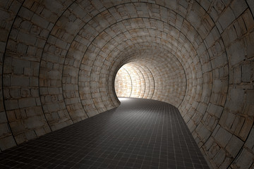 Naklejka premium Tunel 3d