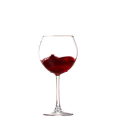 Wine collection - Splashing red wine in a glass. Isolated on white background