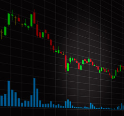 Candle stick graph chart of stock market investment trading