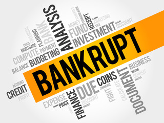 BANKRUPT word cloud, business concept