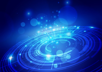 Abstract Technology Blue Background