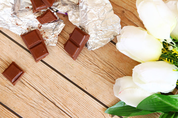 Chocolate on Rustic Wood