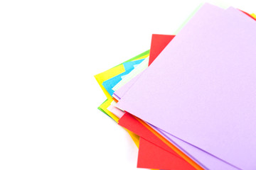 colorful paper on a white background