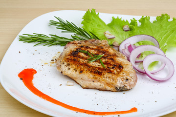 Grilled pork steak