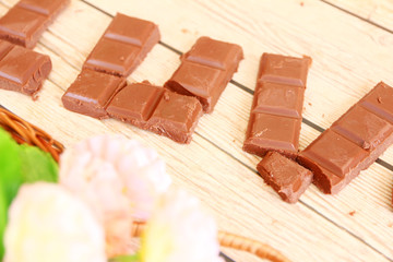 Chocolate love on Rustic Wood