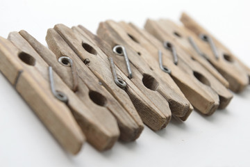 old wooden clothespins