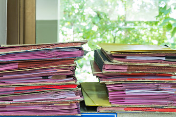 a lot of stack document folder hard work