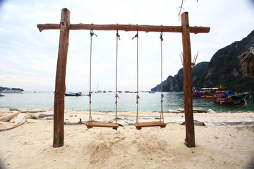 Cafe on the beach bamboo interior