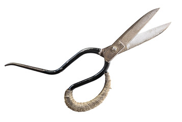 Open Old Scissors isolated on white background