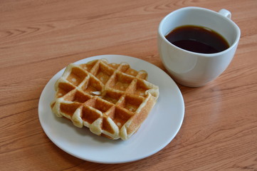 waffle and coffee