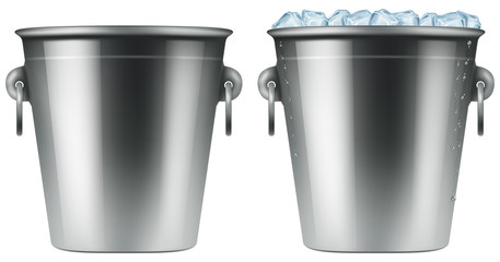 Ice bucket. Photo-realistic vector illustration. © vixenkristy