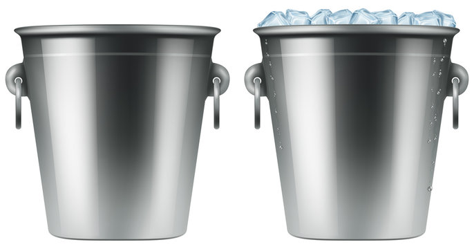 Ice bucket. Photo-realistic vector illustration.