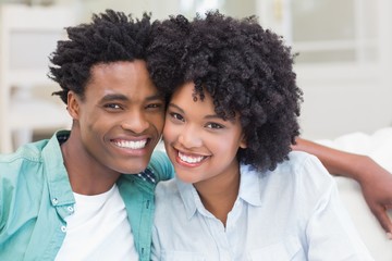 Happy couple on the couch