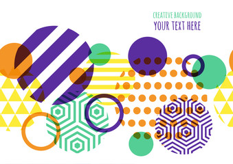 Seamless vector geometric background with place for text.
