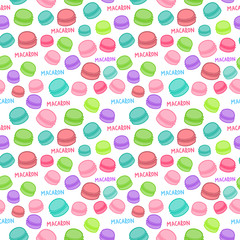 vector seamless pattern with macarons