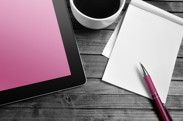 Tablet empty pink screen