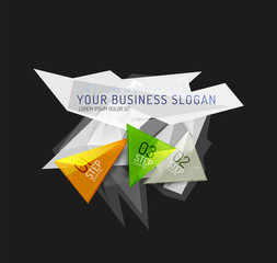 Modern polygonal origami paper infographics