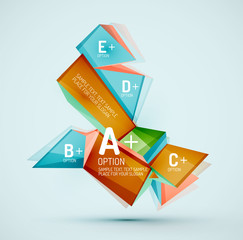 Geometric shapes with sample text. Abstract template