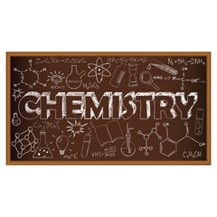 School board doodle with chemistry symbols. Vector illustration