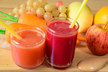 Fresh mixed fruit juice