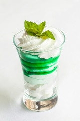 mint dessert in the cup