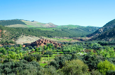 Fototapeta na wymiar Morocco, Atlante mountains, an old village in the Ourika valley