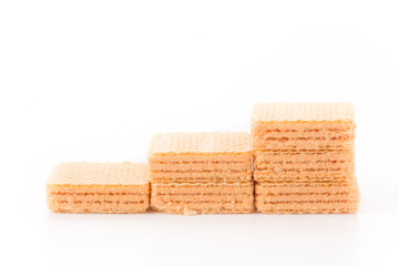 orange wafer on white background
