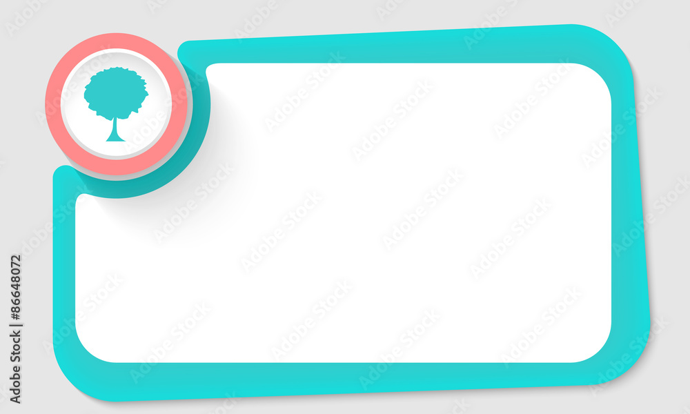 Poster Pink circle and tree symbol and green frame for your text