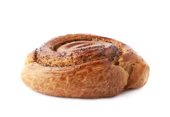 Sweet cinnamon bun roll isolated