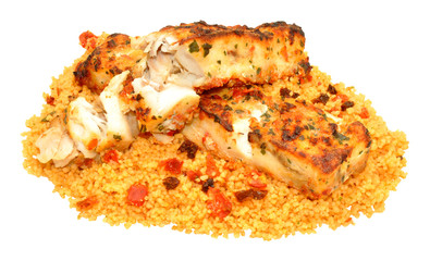 Herb Covered Grilled Fish With Couscous