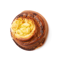 Sweet cinnamon bun roll isolated
