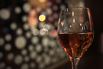 glass of wine restaurant interior serving dinner