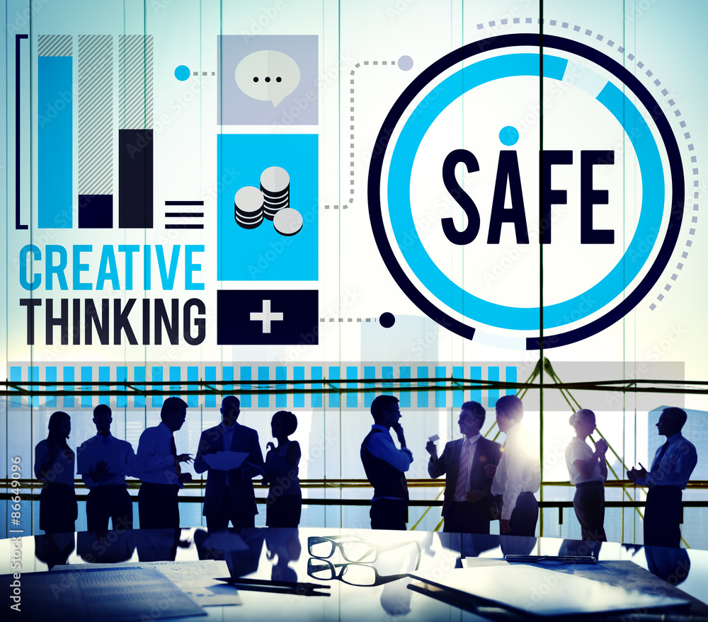 Poster safe saving protection security security lock concept