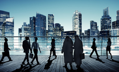 Fototapeta na wymiar Business People Global Commuter Walking City Concept