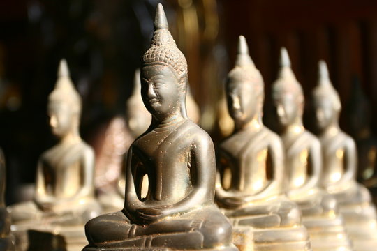 Ancient Buddha image, selective focus.
