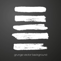 Vector set of grunge brush strokes collection. 