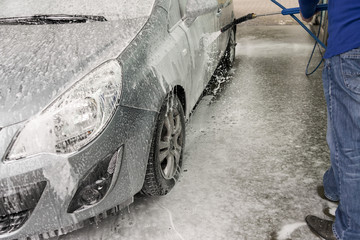 Carwash. Contactless car wash with active foams. The auto in suds 