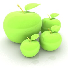 One large apple and apples around - from the smallest to largest