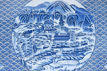 伊万里市大川内山の鍋島焼の模様
