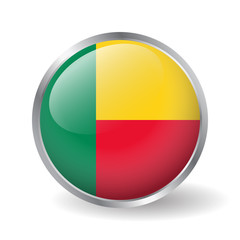 Fototapeta premium Benin flag button vector