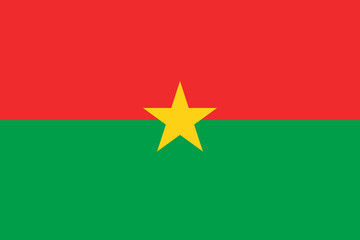 Burkina Faso flag vector - obrazy, fototapety, plakaty