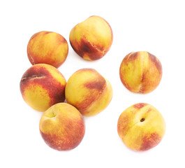 Pile of peach fruits isolated