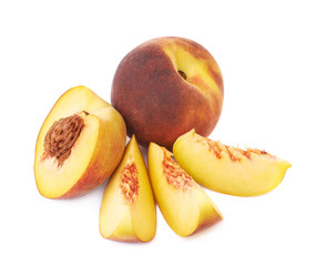 Served peach fruit composition isolated