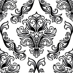 Seamless Damask Pattern Wallpaper Vector