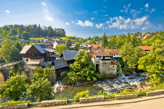 Rastoke village in green nature
