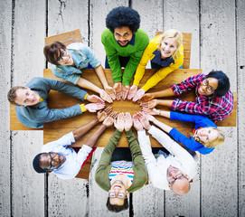 Diversity People Charity Giving Lend Unity Group Concept