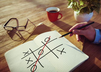 Tic Tac Toe Game Competition XO Win Challecge Concept