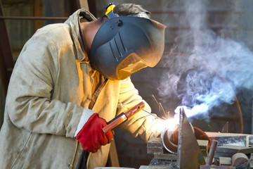 Welder at work